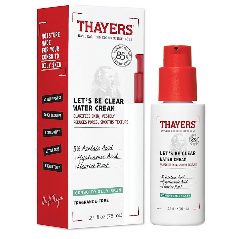 BNIB - THAYERS Let's Be Clear Water Face Moisturizer AZELAIC ACID HYALURONIC